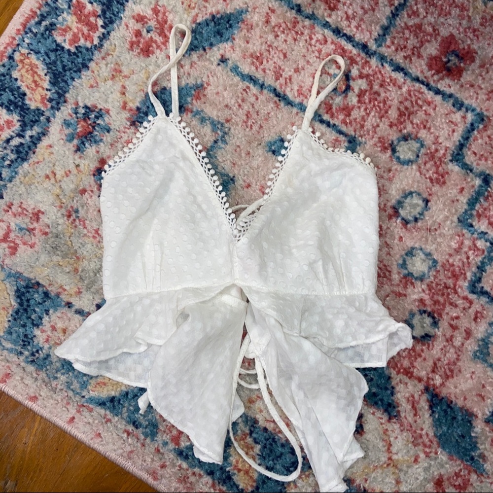 White Ruffle Top